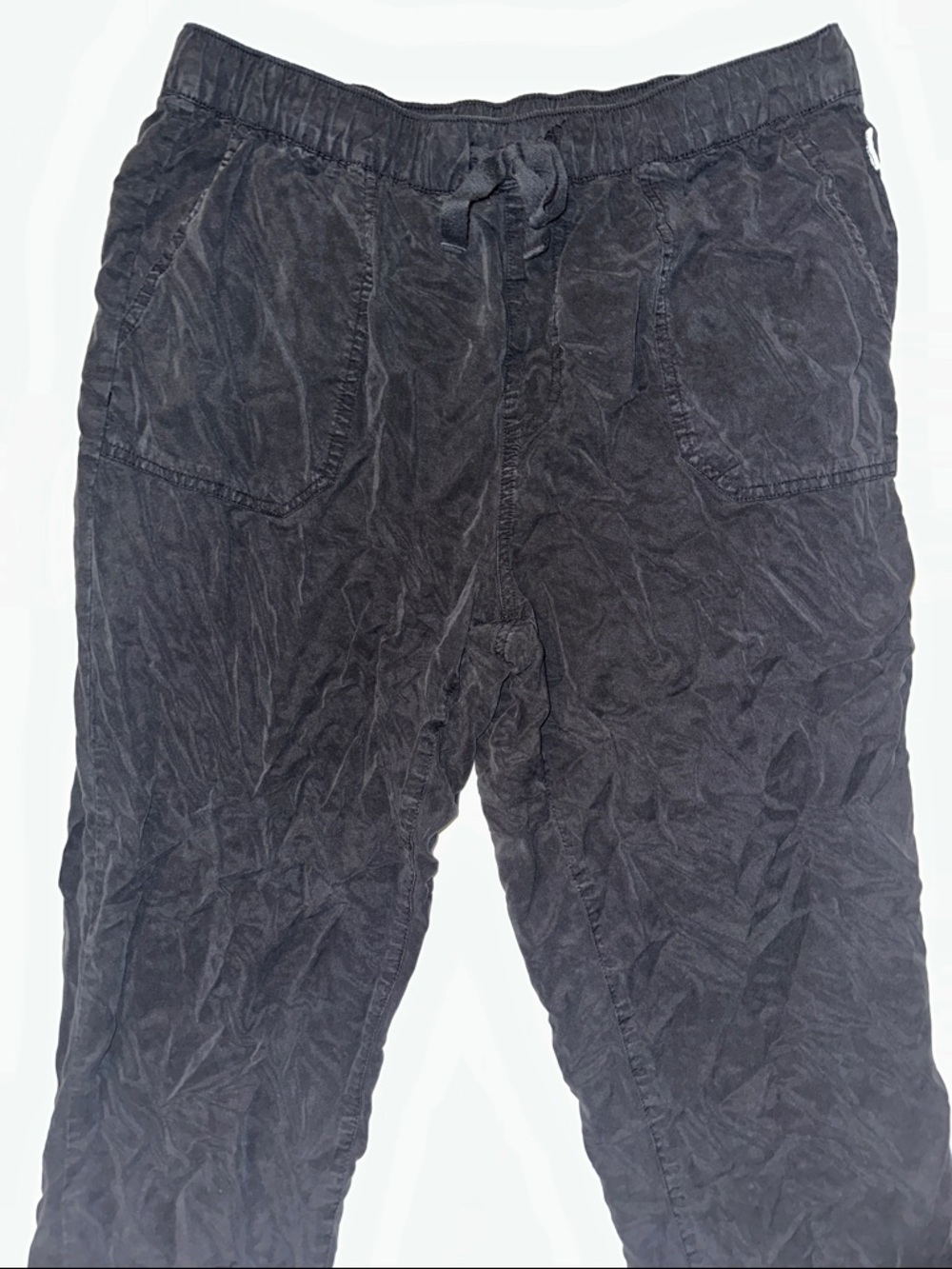 Black Crinkled Pants
